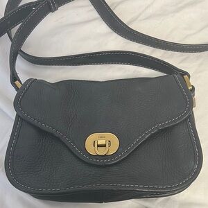 Fossil Black Leather Crossbody Bag